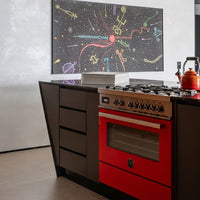 Fogão Bertazzoni Professional Vermelho 90cm 6 Bocas Forno Elétrico 108L