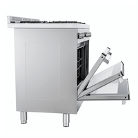 Fogão Bertazzoni Professional Inox 90cm 5 Bocas Forno Elétrico 142L - fogão de piso inox 5 bocas, forno elétrico 9 funções e puxadores cromados