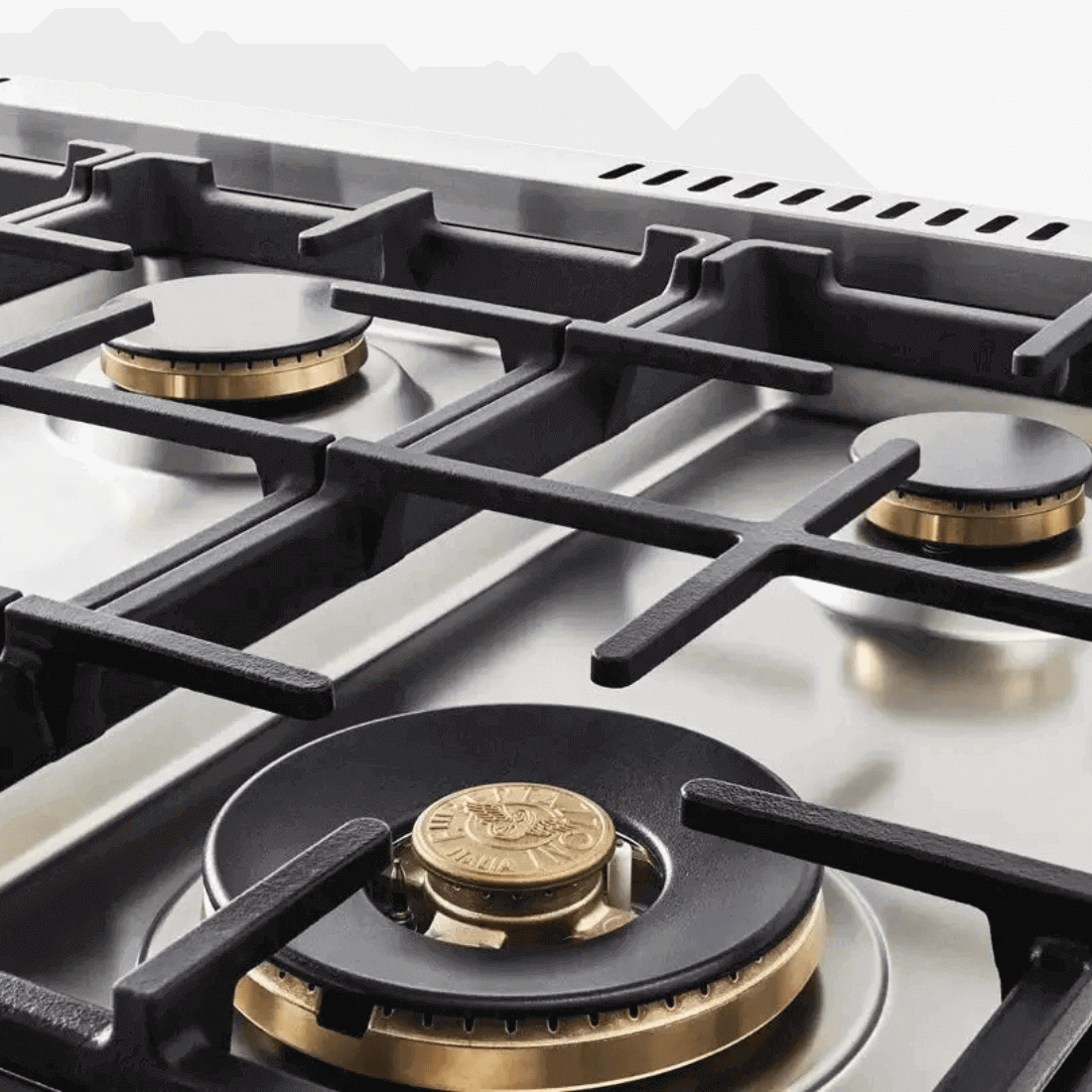 Fogão Bertazzoni Master Inox 122cm 6 Bocas Forno á Gás Duplo 201L - fogão de piso inox com 6 queimadores Sabaf em latão e trempes em ferro fundido