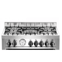 Fogão Bertazzoni Master Inox 70cm 5 Bocas Forno á Gás 60 Litros - fogão de piso inox 5 bocas, queimadores profissionais Sabaf, painel com botões e termômetro