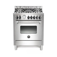 Fogão Bertazzoni Master Inox 70cm 5 Bocas Forno á Gás 60 Litros - fogão de piso inox 5 bocas com forno a gás, grelhas em ferro e painel cromado