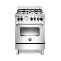 Fogão Bertazzoni Master Inox 60cm 4 Bocas Forno á Gás 60 Litros - fogão de piso inox escovado 4 bocas com trempes em ferro e forno a gás ventilado