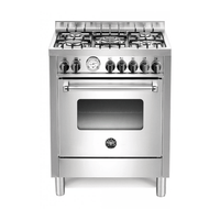 Fogão Bertazzoni Master Inox 70cm 5 Bocas Forno Elétrico 60 Litros - fogão de piso inox escovado 5 bocas com forno elétrico e trempes em ferro