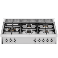 Fogão Bertazzoni Professional Inox 90cm 5 Bocas Forno Elétrico 142L - fogão de piso inox com 5 queimadores Sabaf em latão e grelhas em ferro fundido