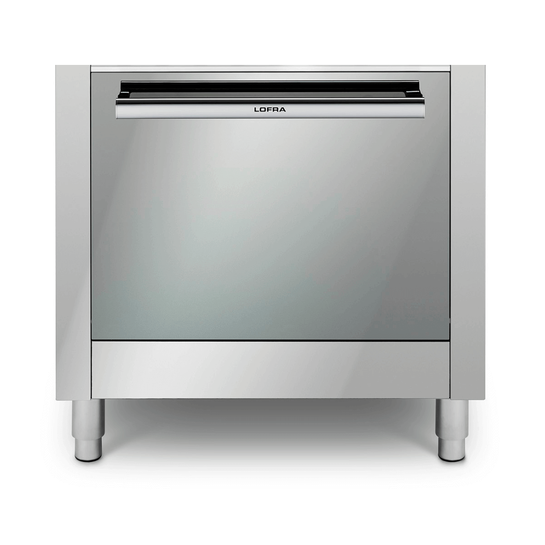 Fogão Lofra New Maxima Inox 70cm 5 Bocas Forno a Gás 72 Litros em inox polido, fogão de piso 5 bocas com puxador cromado e painel frontal minimalista