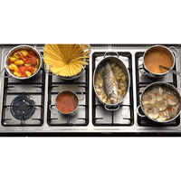 Fogão Lofra Dolcevita Preto 120cm 7 Bocas Forno Elétrico Duplo 124L de piso preto com 7 queimadores Sabaf e grelhas em ferro fundido