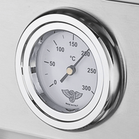 Fogão Bertazzoni Master Inox 60cm 4 Bocas Forno á Gás 60 Litros - termômetro cromado frontal do forno inox estilo italiano, mostrador em °C