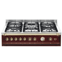 Fogão Lofra Vintage Dolcevita 5 Bocas Vinho com queimadores Sabaf e acendimento automático.