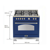 Fogão Lofra Dolcevita Azul 90cm 5 Bocas Forno Elétrico 102L