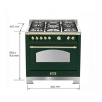 Fogão Lofra Dolcevita Verde 90cm 5 Bocas Forno Elétrico 102L