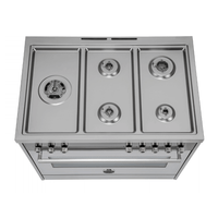 Fogão Bertazzoni Professional Inox 90cm 5 Bocas Forno a Gás 142 Litros - fogão de piso inox escovado 5 bocas com queimadores Sabaf e painel frontal profissional