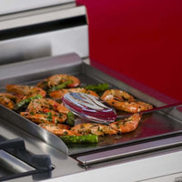 Fogão Bertazzoni Professional Amarelo 120cm 6 Bocas Forno Duplo 138L: fogão profissional de piso inox com acabamento amarelo, grelha em ferro e chapa para grelhar