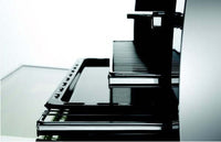 Fogão Lofra New Maxima Inox 90cm 5 Bocas Forno Elétrico 102 Litros inox polido de piso, detalhe do interior do forno elétrico e puxador cromado