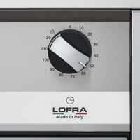 Fogão Lofra New Maxima Inox 90cm 5 Bocas Forno Elétrico 102 Litros botão de timer cromado e painel inox do forno, design profissional italiano