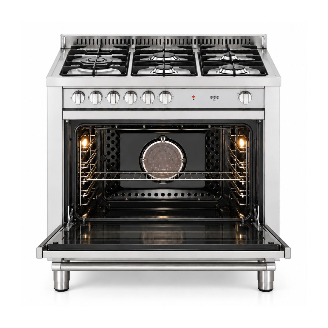 Fogão Tecno Professional 5 Bocas Forno a Gás 101L Inox 90cm