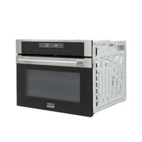 Forno CrissAir Combinado com Micro-ondas 52 Litros Inox 60cm CrissAir combinado 52L em inox, porta de vidro preto, painel digital touch e embutir