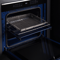 Forno Elétrico Cuisinart Arkton 83 Litros Inox 60cm de embutir com interior azul, prateleira deslizante, bandeja grelha e painel digital
