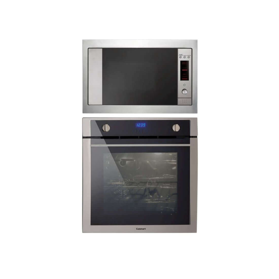 Torre Quente Cuisinart Casual Inox 60cm l Forno e Micro: conjunto embutido inox com micro-ondas e forno combinado, painel analógico e vidro