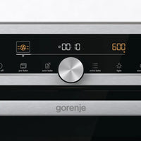 Forno Gorenje Combinado com Micro-ondas 50 Litros Inox 60cm com painel digital e botão rotativo em inox, acabamento inox escovado para embutir
