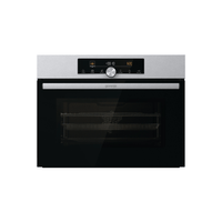 Forno Gorenje Combinado com Micro-ondas 50 Litros Inox 60cm, forno combinado de embutir em inox com painel digital touch e porta de vidro