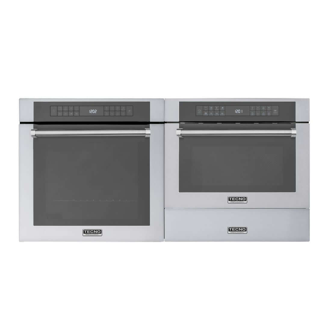 Torre Quente Tecno Professional Inox 60cm | Forno, Micro e Gaveta - Tecno forno combinado 38L e micro-ondas de embutir em inox com painel digital