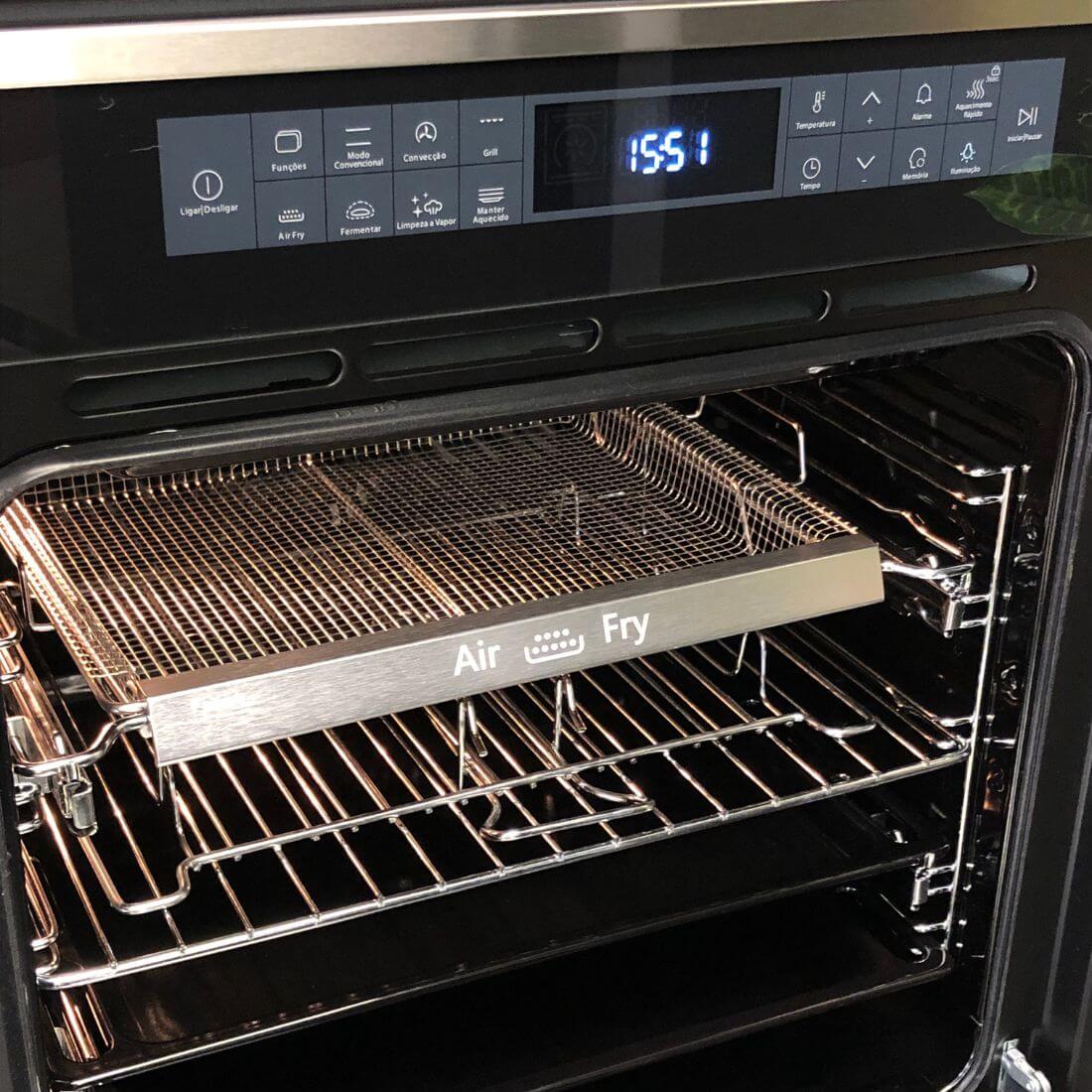 Forno Tecno Vintage Elétrico Air Fry 73 Litros Inox 60cm - forno elétrico inox de bancada com AirFry, porta de vidro e painel digital