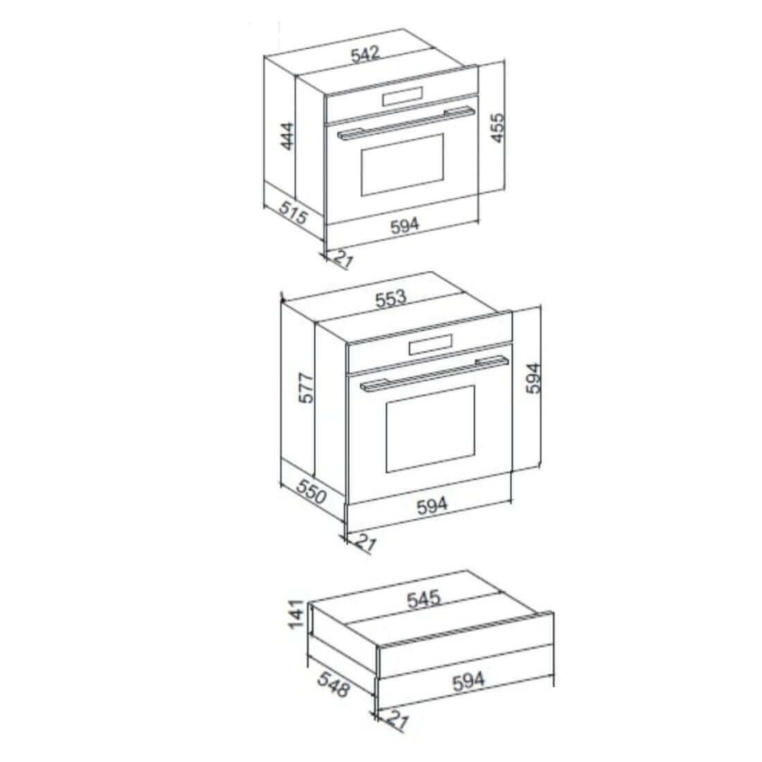 Torre Quente Tecno Professional Inox 60cm | Forno, Micro e Gaveta — Torre com forno combinado e micro-ondas de embutir em inox, painel digital e gaveta