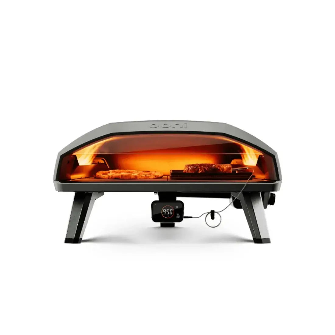 Forno de Pizza Portátil a Gás Ooni Koda 2 Max 24 com área de cozimento e queimadores independentes.