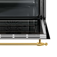 Forno Bertazzoni Heritage Elétrico a Vapor 76 Litros Inox 60cm - forno elétrico de embutir em inox com porta de vidro e puxador dourado