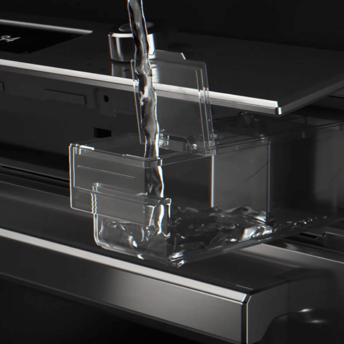 Forno Bertazzoni Heritage Elétrico a Vapor 76 Litros Inox 60cm: detalhe do reservatório de água em inox e painel digital, design de embutir