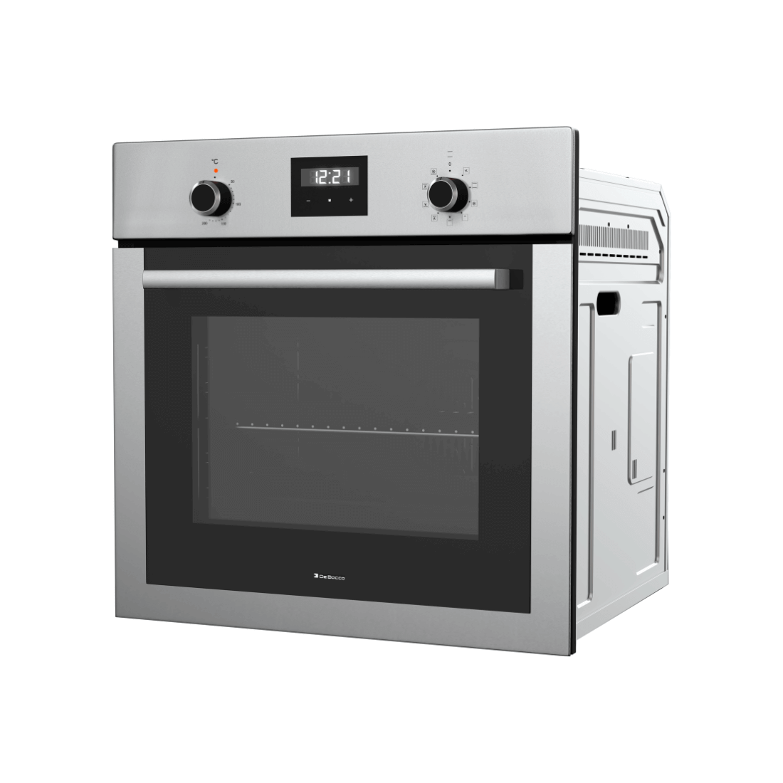 Torre Quente Debacco Zurique Inox 60cm l Forno e Micro: forno combinado de embutir inox com painel digital e maçanetas em inox