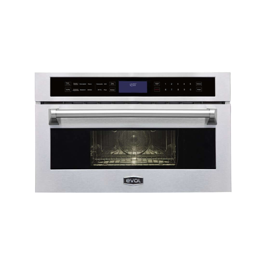 Forno Evol combinado com Micro-ondas 45L Inox 76cm com painel touch, Air Fry e Grill integrado