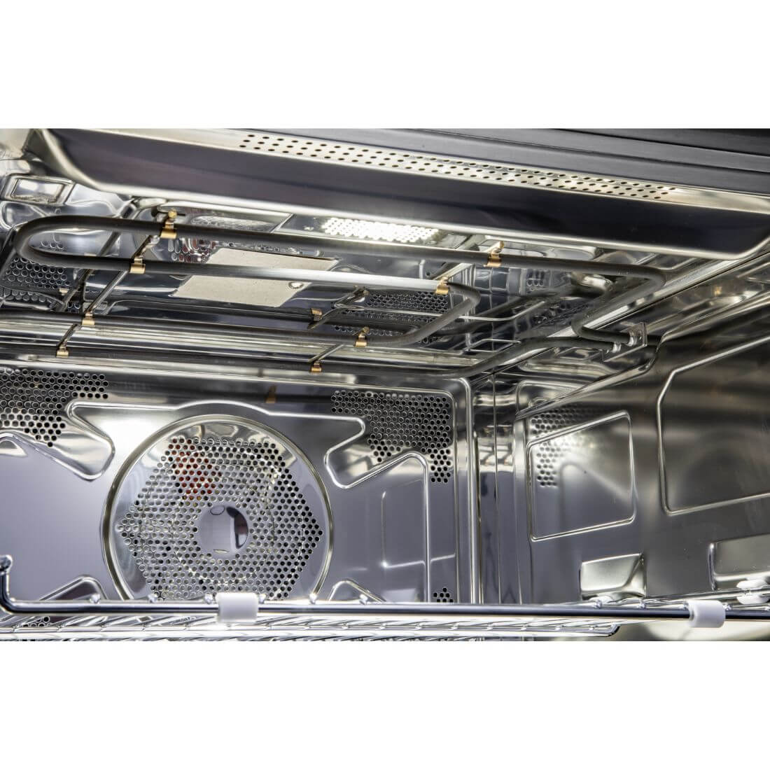 Alt Tag: Forno Evol combinado com Micro-ondas interior inox 45L com Air Fryer, grill e painel touch