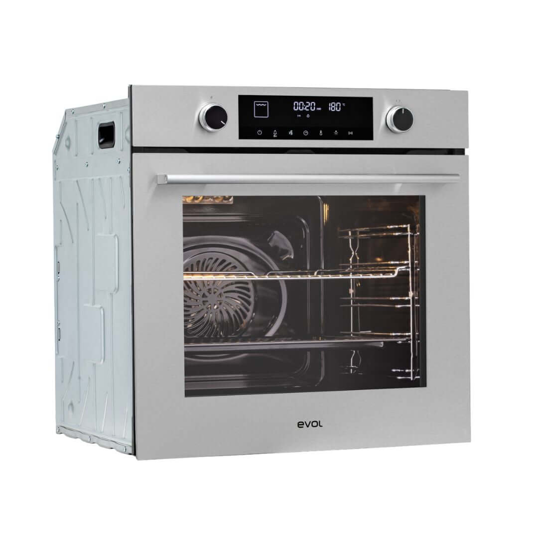 Forno Evol Elétrico C13 74 litros inox 60cm embutir com 13 funções, painel touch e analógico, vidro triplo
