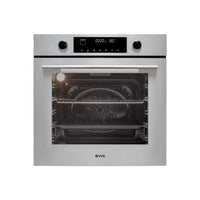 Forno Evol Elétrico C13 74L inox 60cm embutir, 13 funções, 304 vidro triplo, painel touch e analógico