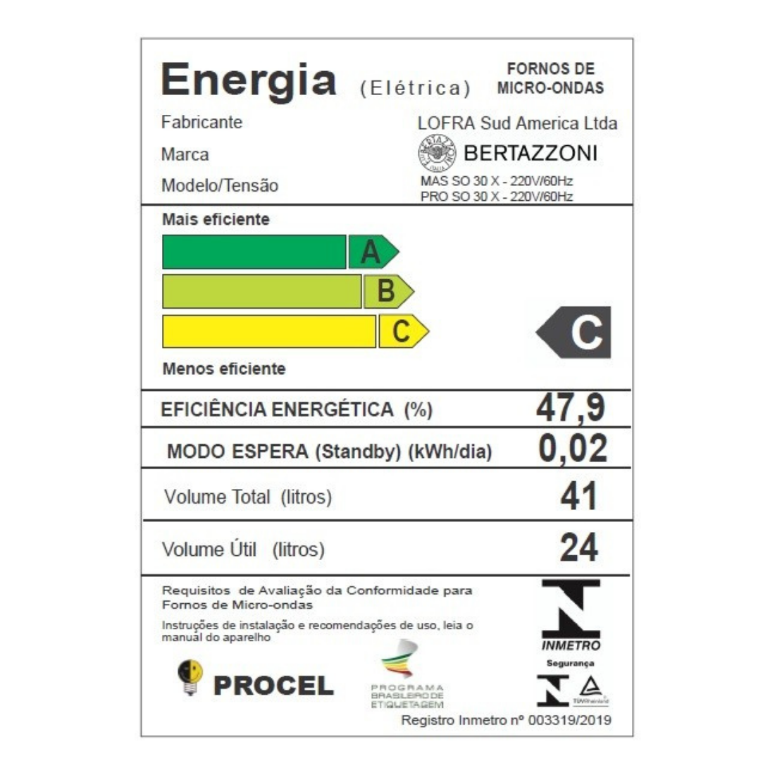 Forno combinado com Micro-ondas Bertazzoni Professional Elétrico 41 Litros Inox 76cm 220V