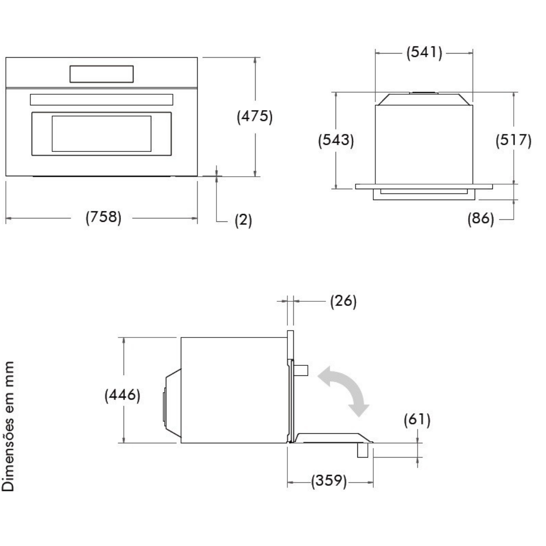Forno combinado com Micro-ondas Bertazzoni Professional Elétrico 41 Litros Inox 76cm 220V