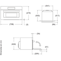 Forno combinado com Micro-ondas Bertazzoni Professional Elétrico 41 Litros Inox 76cm 220V