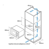 Forno Micro-ondas Combinado Tecno 25 Litros Inox 60cm 220V