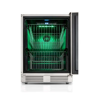 Freezer Tecno Professional 100 Litros Inox 60cm: freezer de embutir com interior inox, duas gavetas de arame, painel touch e puxador tubular