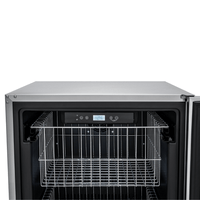 Freezer Tecno Vintage 100 Litros Inox 60cm - freezer de embutir com acabamento inox, painel touch e cestos aramados internos