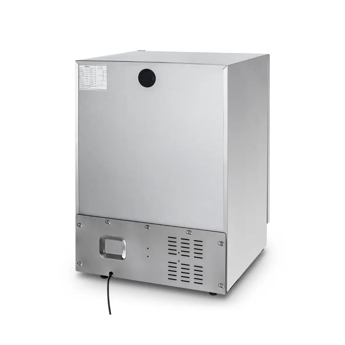 Freezer Tecno Vintage 100 Litros Inox 60cm, freezer de embutir inox com acabamento escovado e design compacto para instalação embutida