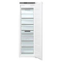 Freezer Gorenje Porta para Revestir 235 Litros em branco, vertical embutido com várias gavetas internas de vidro e puxador discreto