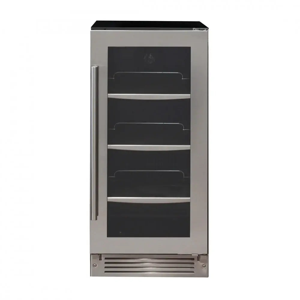 Cervejeira de embutir Cuisinart Arkton Inox 38cm 220V - frigobar de embutir inox com porta de vidro, prateleiras e design compacto