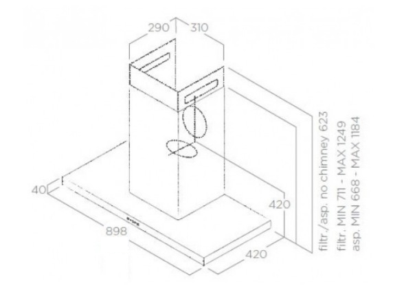 Coifa de Parede Professional Inox 90cm 220V