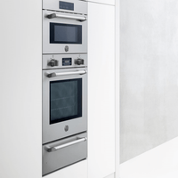 Gaveta Aquecida Bertazzoni Master 10 Serviços Inox 76cm: gaveta aquecida de embutir em inox escovado com puxador tubular e painel digital
