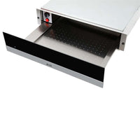 Gaveta Aquecida Evol com frente vidro preto 60cm, interior inox e controle de temperatura para 6 serviços