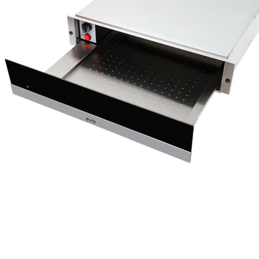 Gaveta Aquecida Evol com frente vidro preto 60cm, interior inox e controle de temperatura para 6 serviços