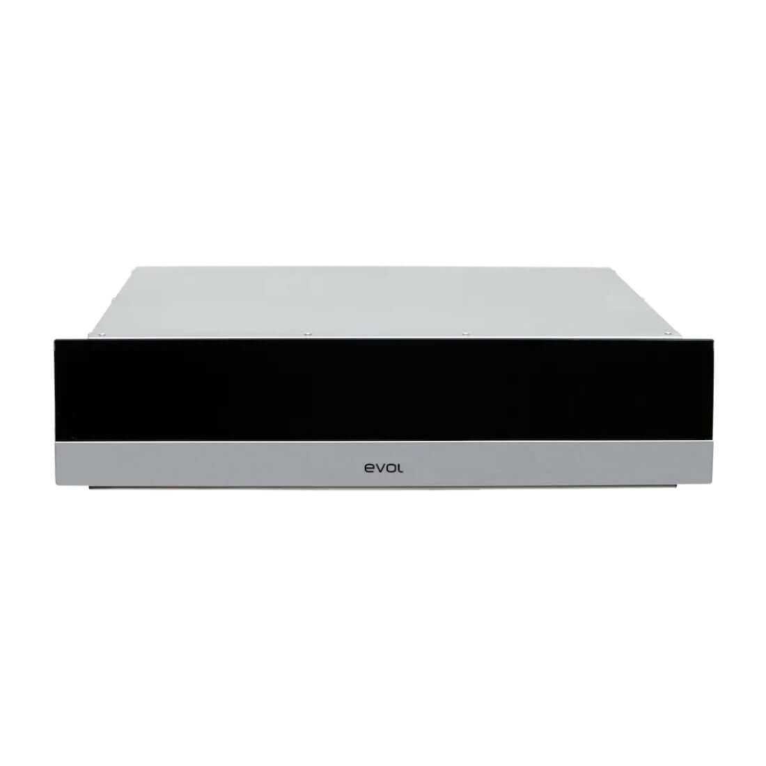 Gaveta Aquecida Evol em inox e vidro preto 60cm para aquecer 6 serviços com controle de temperatura