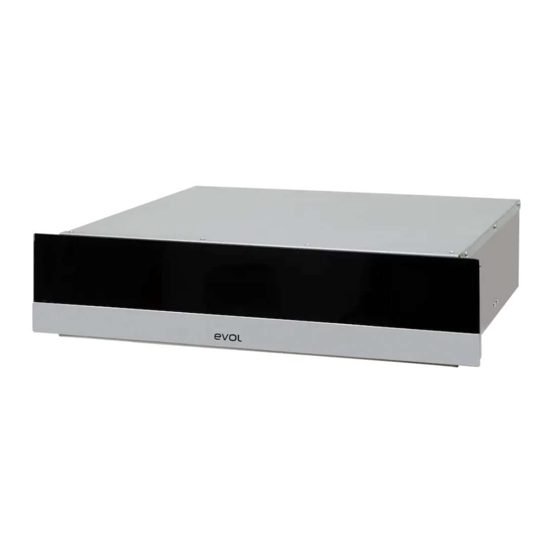 Gaveta Aquecida Evol 6 serviços inox 60cm com frente vidro preto para manter pratos aquecidos